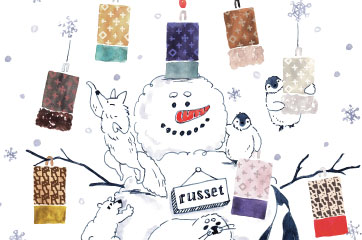 「russet」キャンドルシリーズ　テーマイラスト -雪だるま-